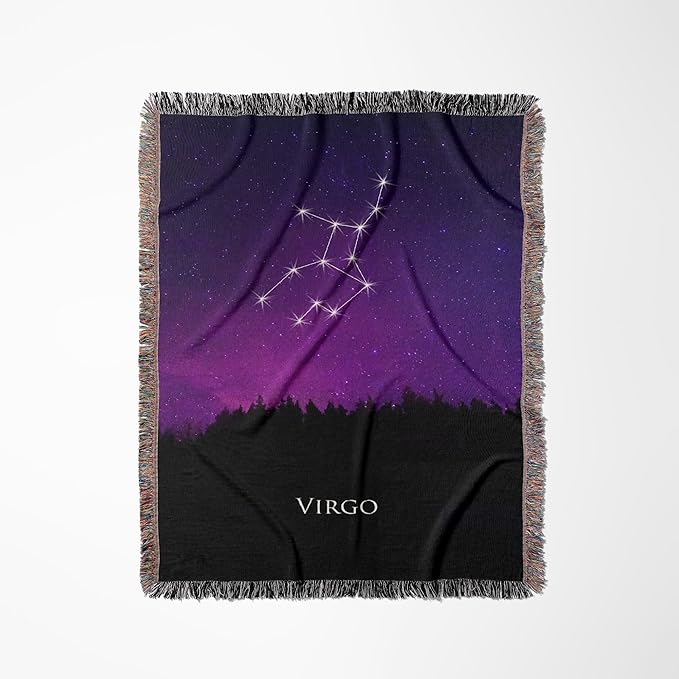 3dRose Virgo Constellation Night Sky Astrology Symbol Zodiac Horoscope Sign Woven Blanket