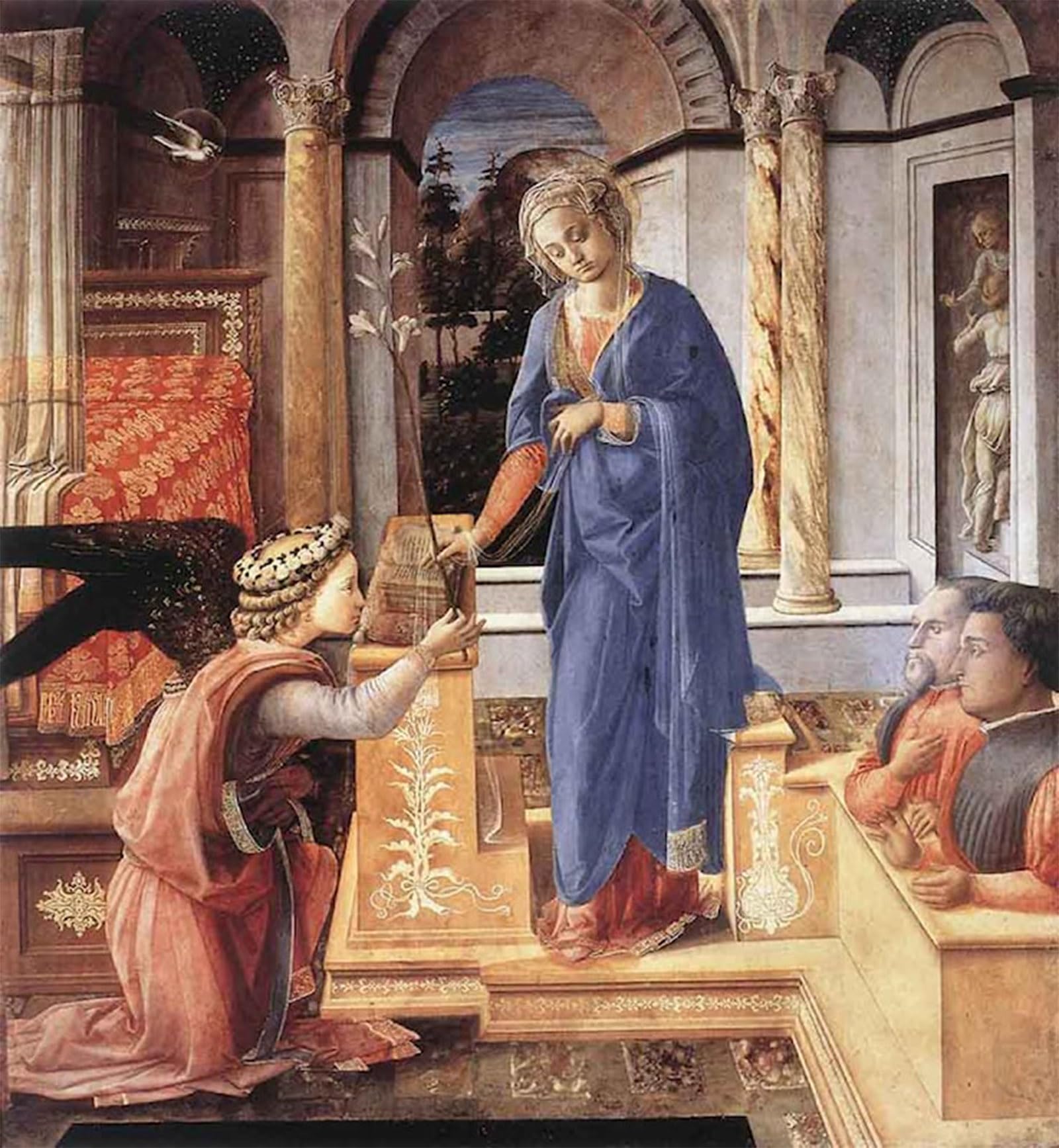 POSTERIIk Famous Animal Posters Vintage Picture the Annunciation with Two Kneeling Donors by Fra Filippo Lippi Modern Wall Decor for Home Decor 60x90cm