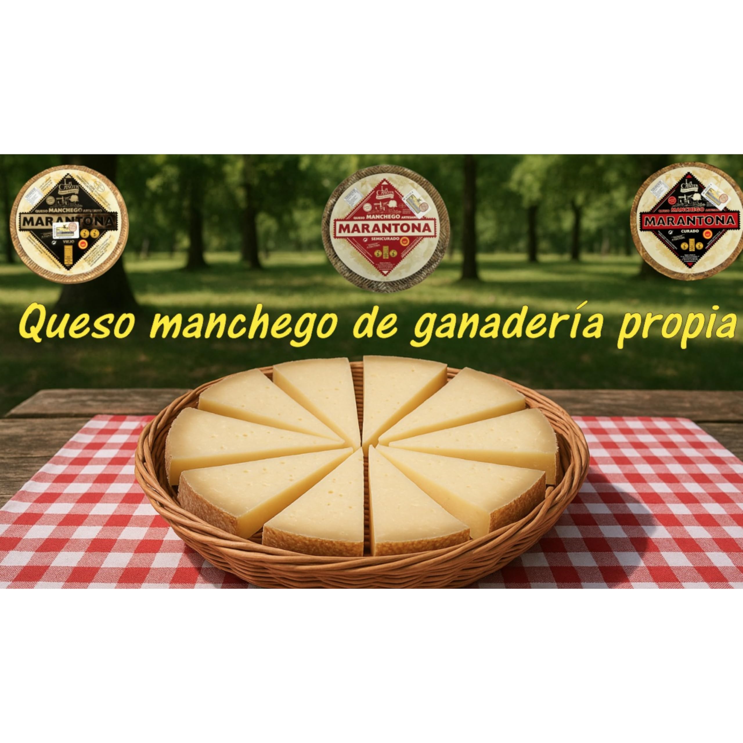 Queso Manchego DOP Marantona Curado 0.700 kg Sabor Intenso