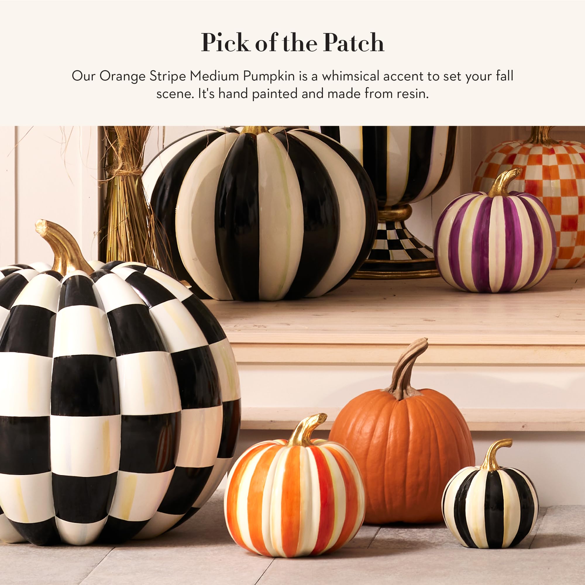 Amazon.com: MACKENZIE-CHILDS Medium Pumpkin, Resin Halloween and