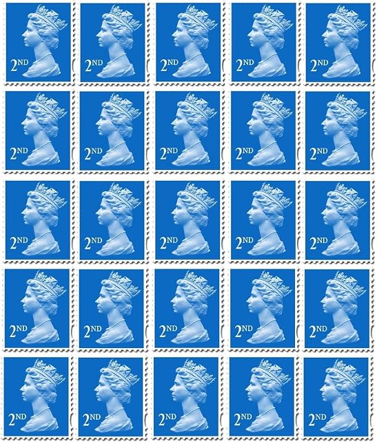 25 x 2nd Class Standard Stamps Royal Mail Post Office