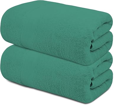 100% Cotton Luxury Bath Sheets - Pack of 2 35" x 70" | Super Soft, Quick-Dry & Highly Absorbent Towels for Bathroom, Home, Spa & Gym Dusty-Green