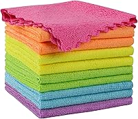 Vista 20 de Orighty Paño de limpieza de microfibra, paquete de 24 trapos de limpieza altamente absorbentes, suministros de limpieza para el hogar, paños