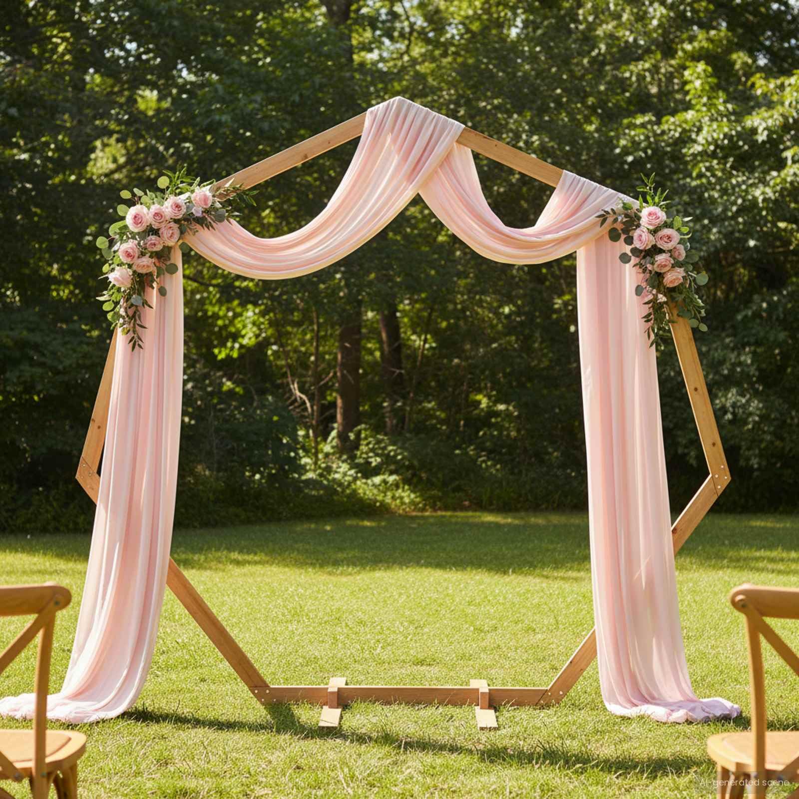 Hochzeitsbogen Hellbraun 221 x 92 x 216 cm Massivholz Kiefer Garten Pergola Rankhilfe Sichtschutz für Outdoor Events