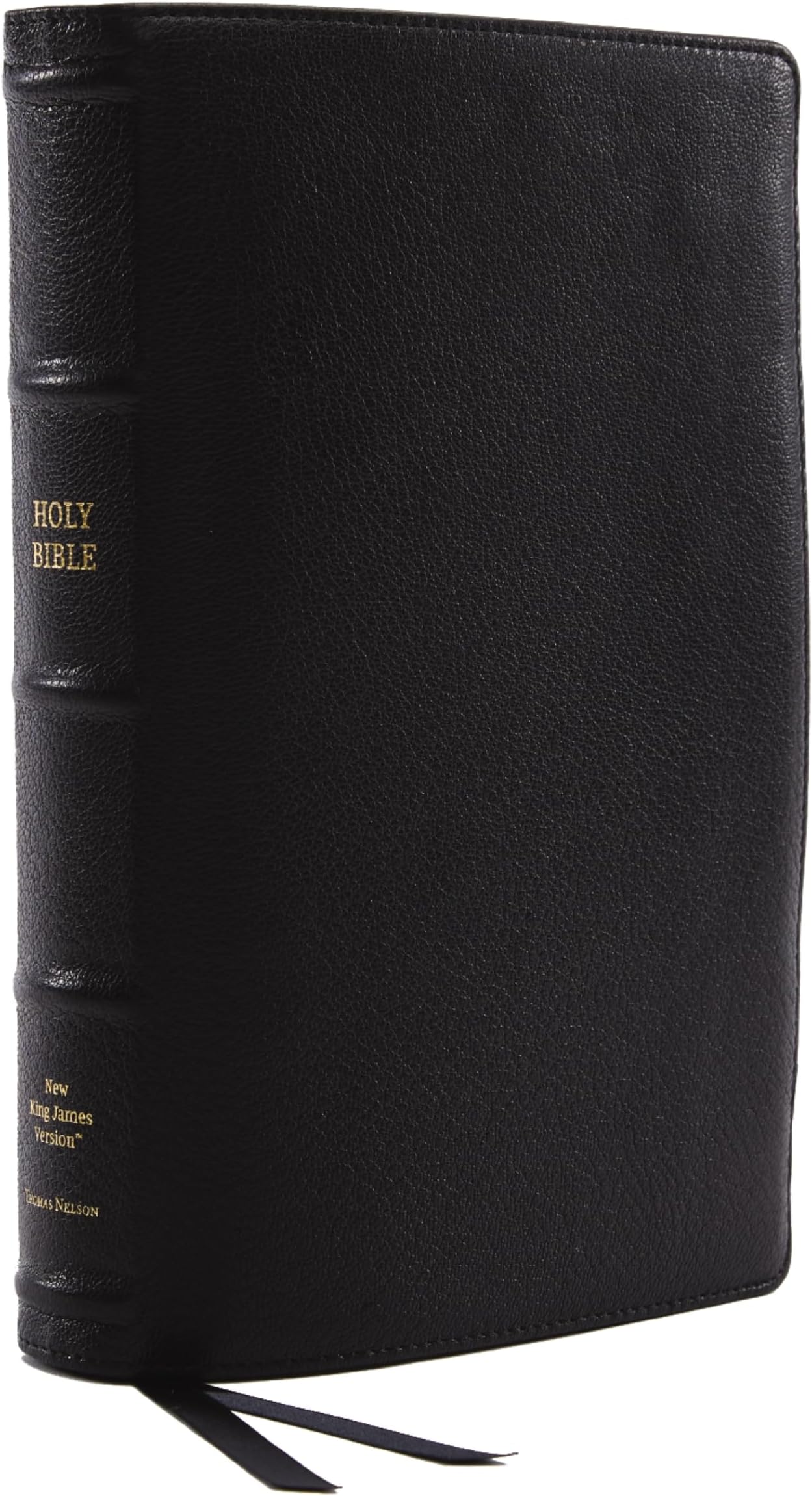 NKJV, Reference Bible, Classic Verse-by-Verse, Center-Column, Premium Goatskin Leather, Black, Premier Collection, Red Letter, Comfort Print: Holy Bible, New King James Version