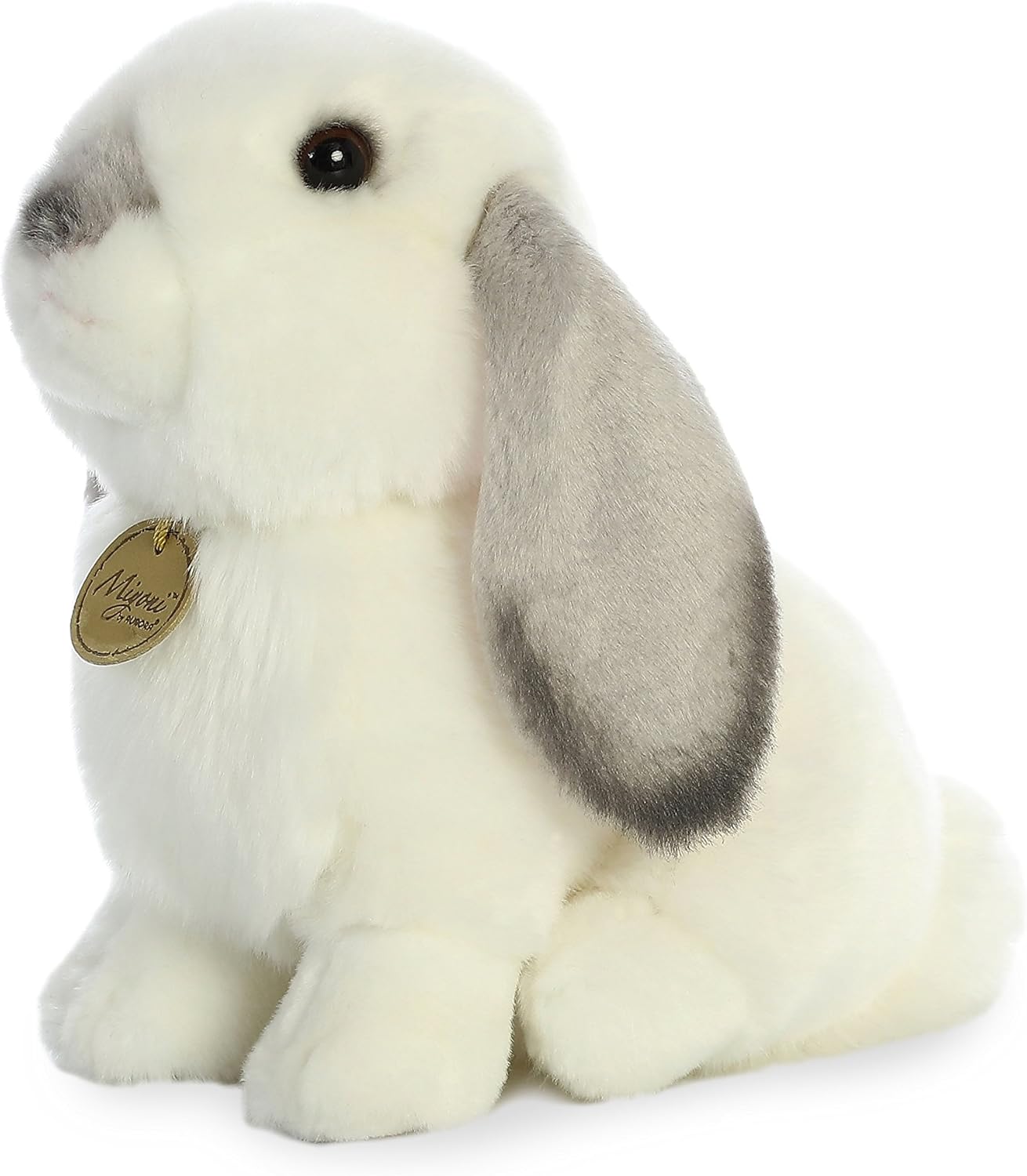 Aurora® Realistic Miyoni® Lop Eared Rabbit Stuffed Animal - Lifelike Detail - Cherished Companionship - Grey 11 Inches