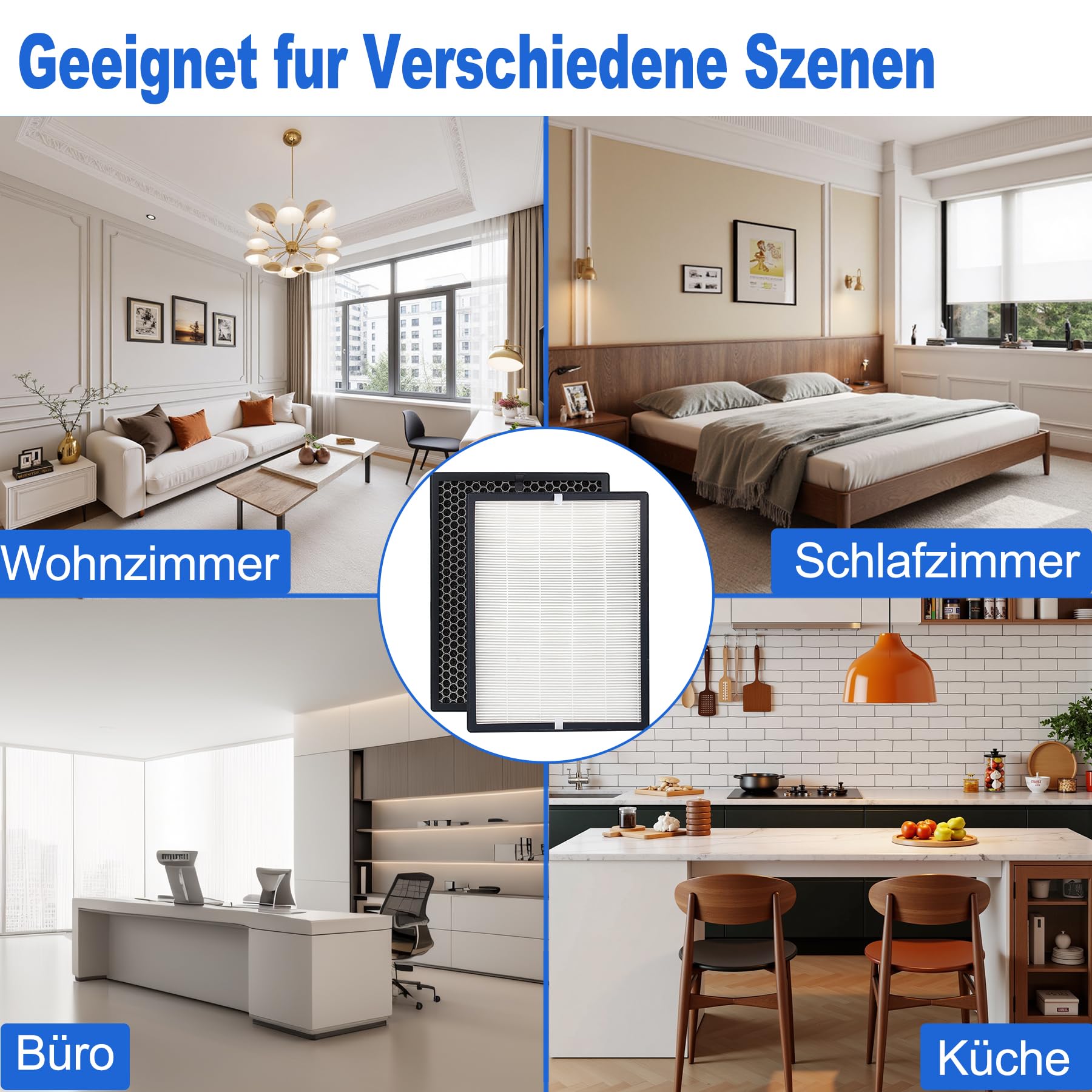FY2420/30 filtr zamienny kompatybilny z Philips AC2882, AC2887, AC2889 & AC3829, seria 2000 i 3000, zamiennik filtra FY2422 i FY2420, łącznie z 1 filtrem HEPA, 1 filtrem z węglem aktywnym.