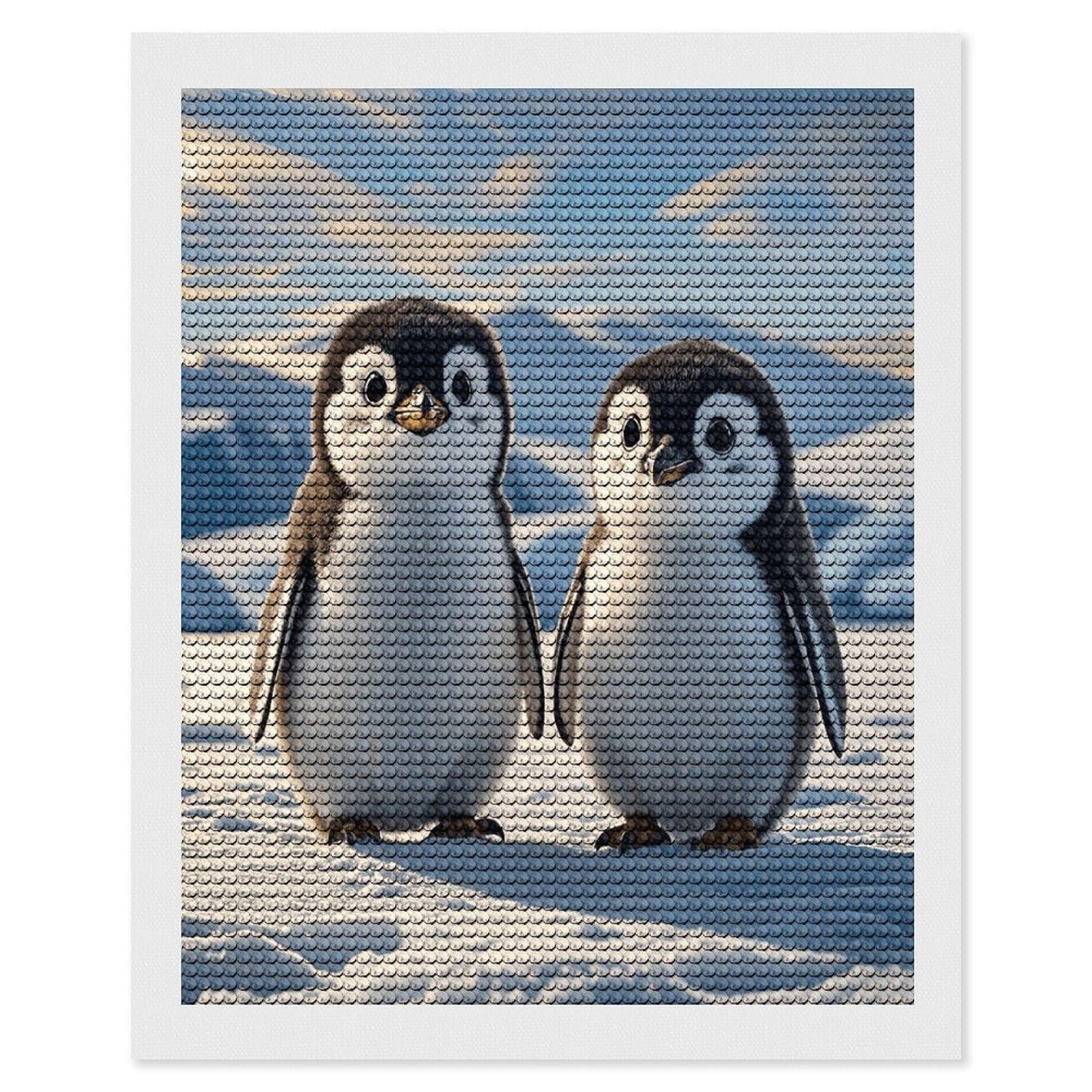 FekiLoot Cute Penguins Diamond Painting Kits for Beginners DIY Diamond Art Kits for Adults Full Drill Round Diamond Dot Gem Art Painting Fun DIY Crafts for Home Kitchen Wall Decor Gift 16"x20"