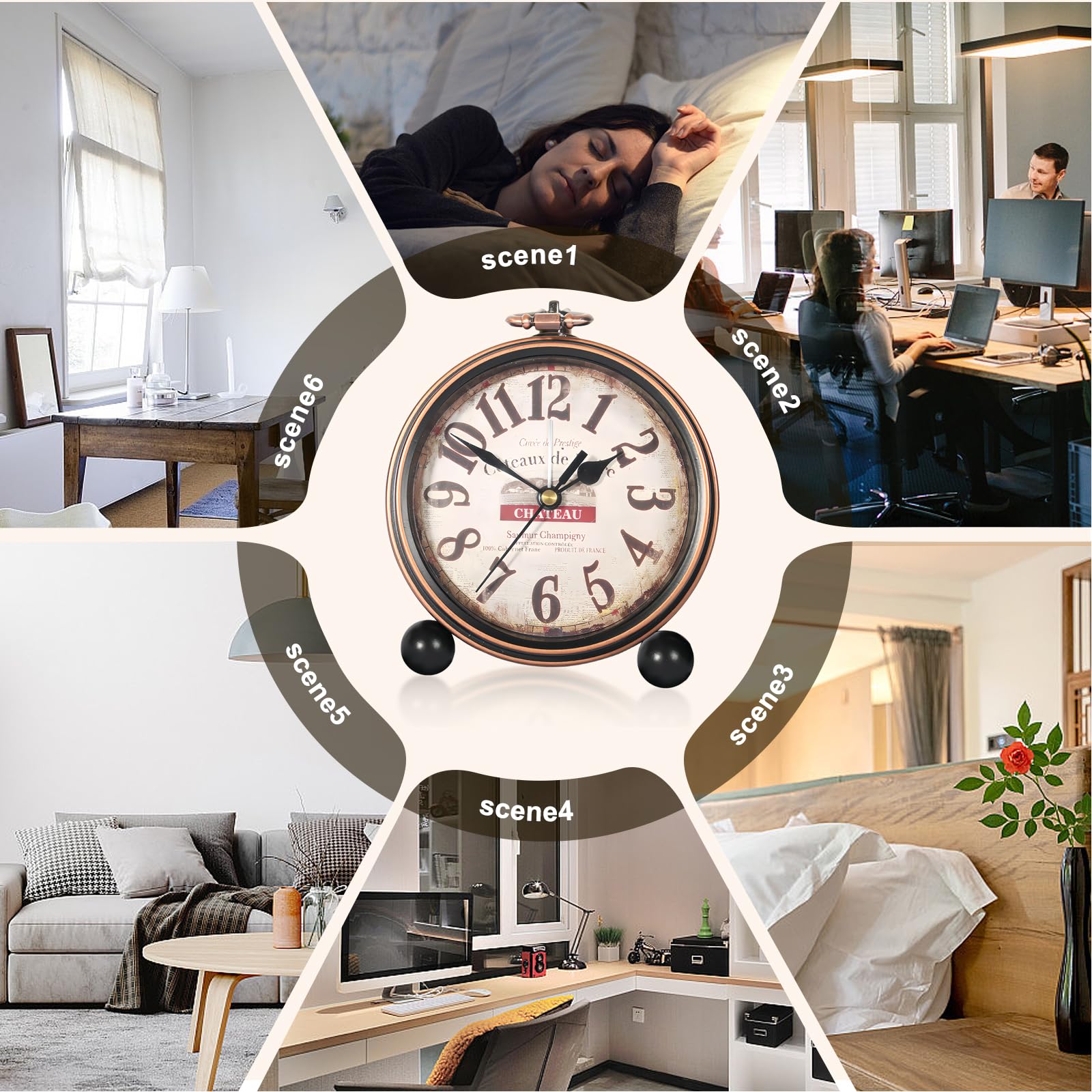 Desktop Orologio Da Tavolo In Metallo Retro Soggiorno di Lusso Oro Silenzioso Clcoks Orologio Da Tavolo Antico Ornamenti Idee Regalo Saat Complementi Arredo Casa  15