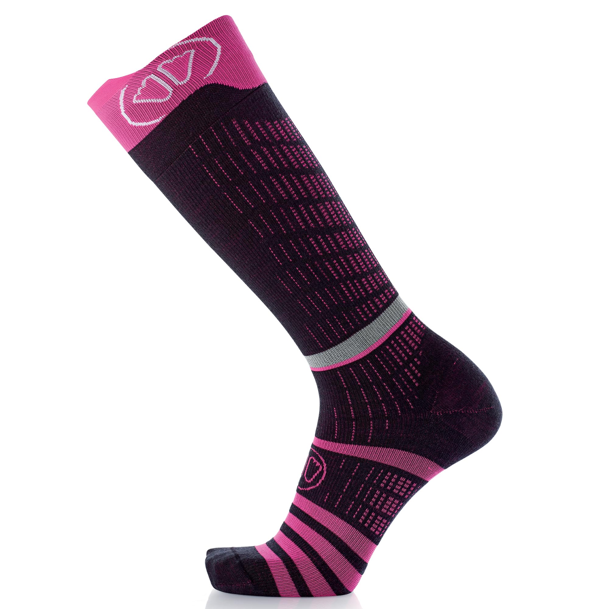 Sidas Chaussettes de Ski et Snowboard pour femme, Lot de 2 paires, En laine Mérinos, Isolation contre le froid et Respirantes, Zones de Confort et de Protections
