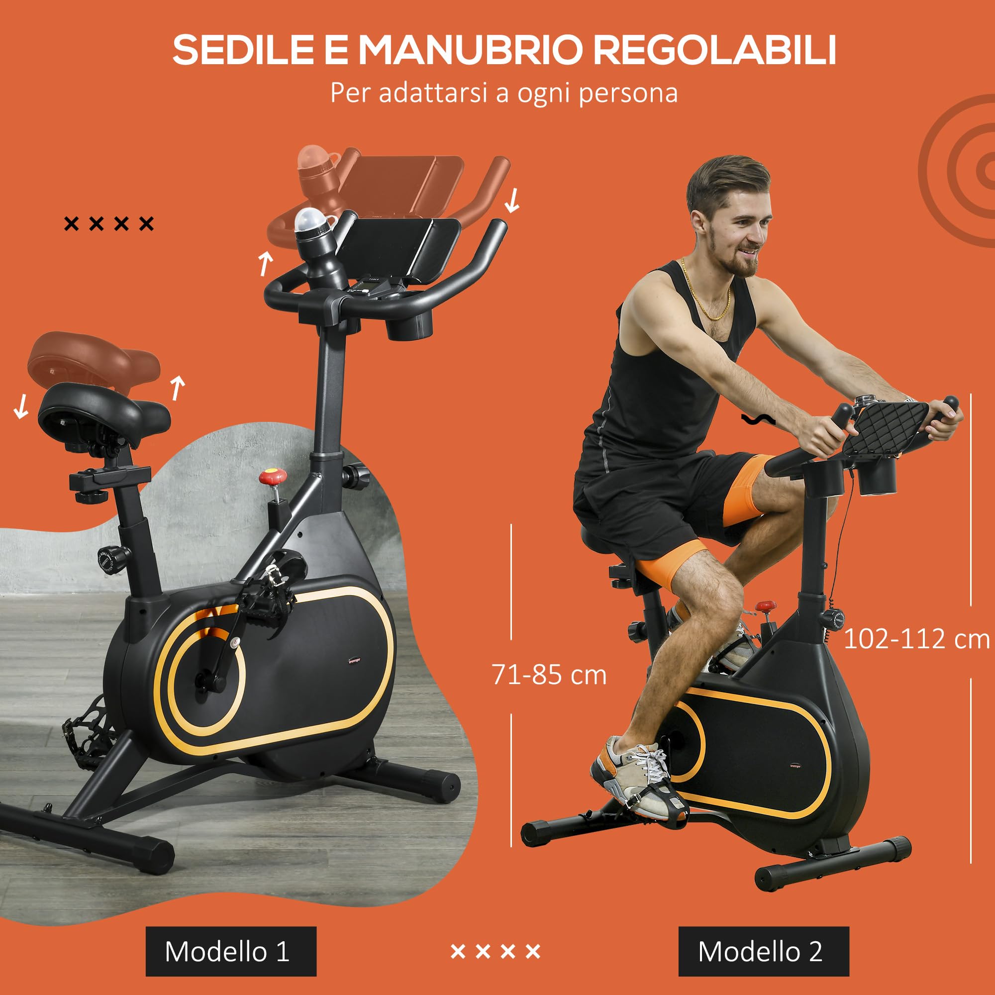 SPORTNOW Cyclette Professionale Magnetica con Volano da 4kg Display LCD