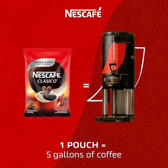Nescafe Clasico Dark Roast Instant Coffee, 8 oz Pouch
