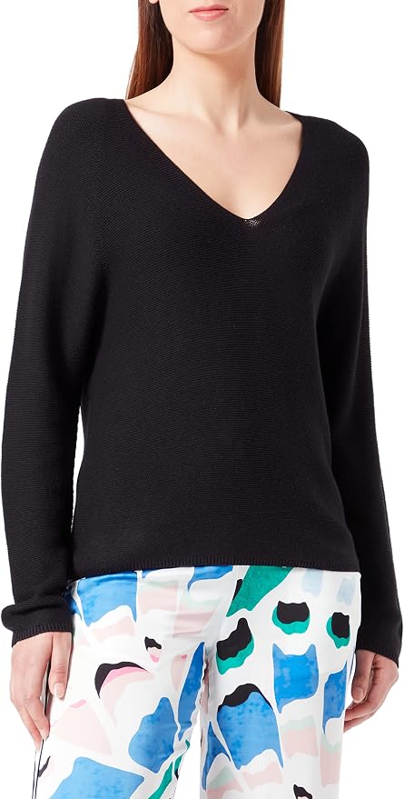 S.OLIVER Maglione Donna Beige Scollo a V Casual Manica Lunga (IT