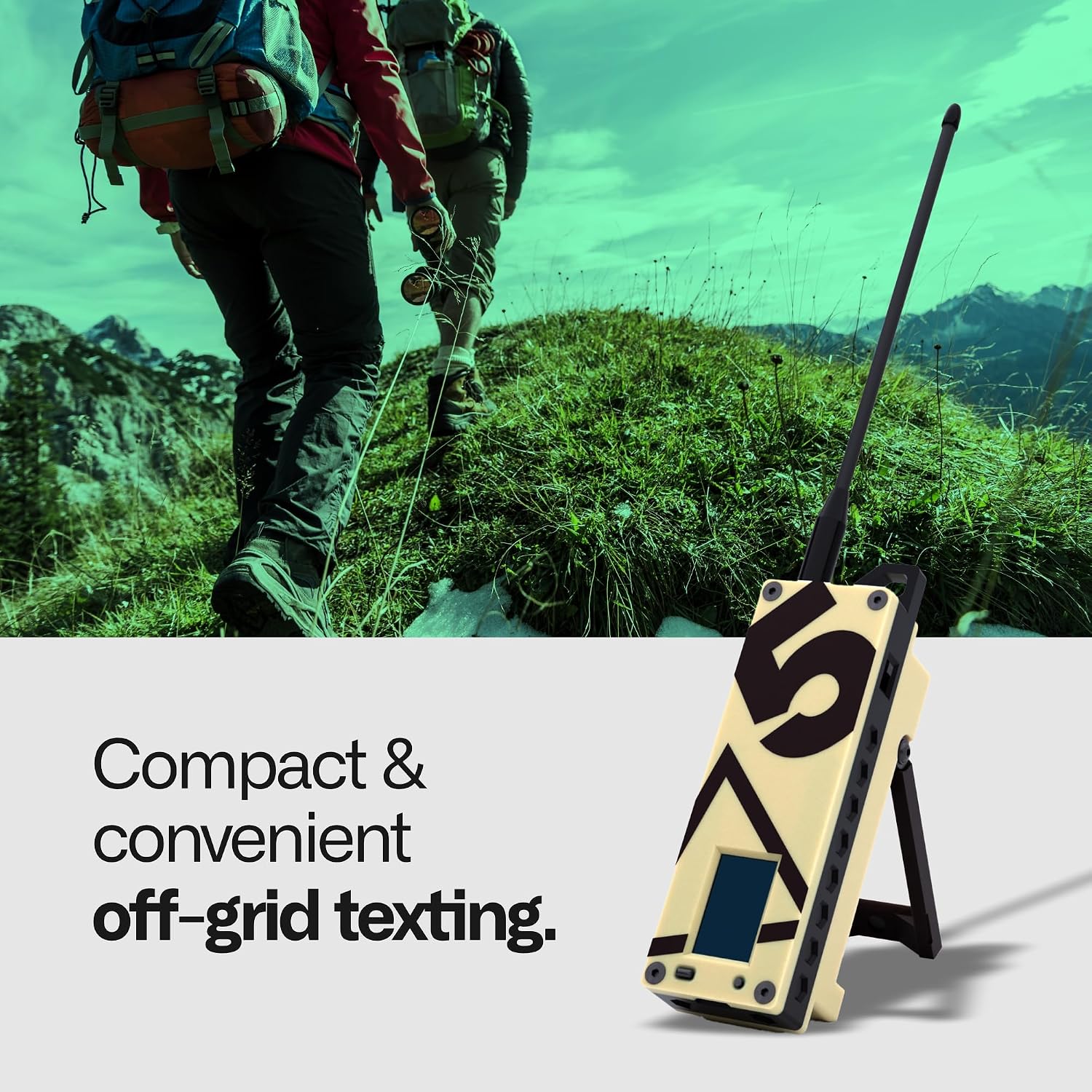 SpecFive Trekker Delta Meshtastic LoRa GPS Communicator – Long-Range Off-Grid Radio for Secure Messaging, No Cell Service Needed, Ideal for Emergency, Hiking, Tactical & Survival Use (Desert Sand)