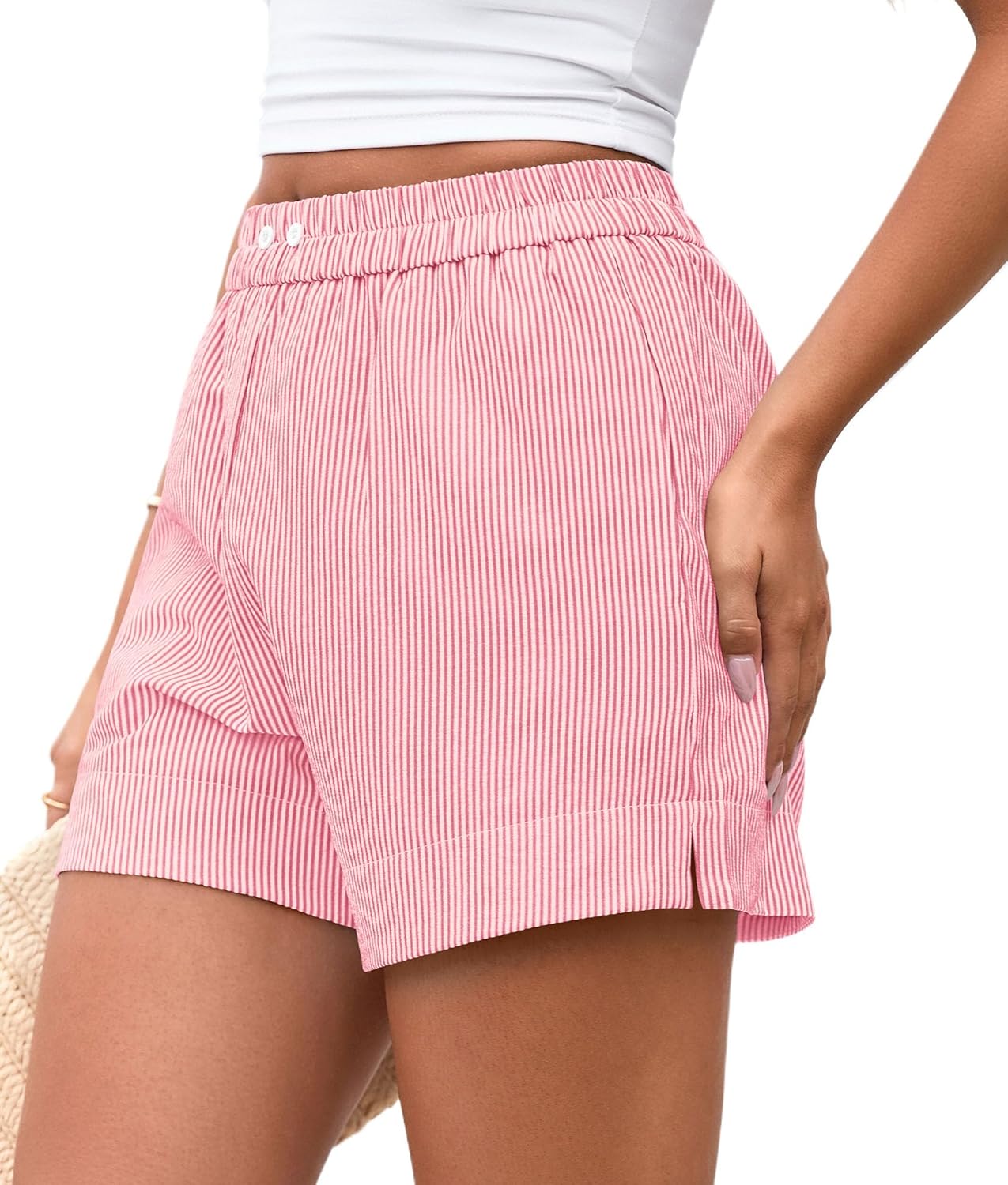 PRETTYGARDEN Women's Striped Boxer Shorts Summer 2026 Trendy Casual Elastic Waist Lounge Sleep Pajama Bottoms Beach Shorts - Image 8