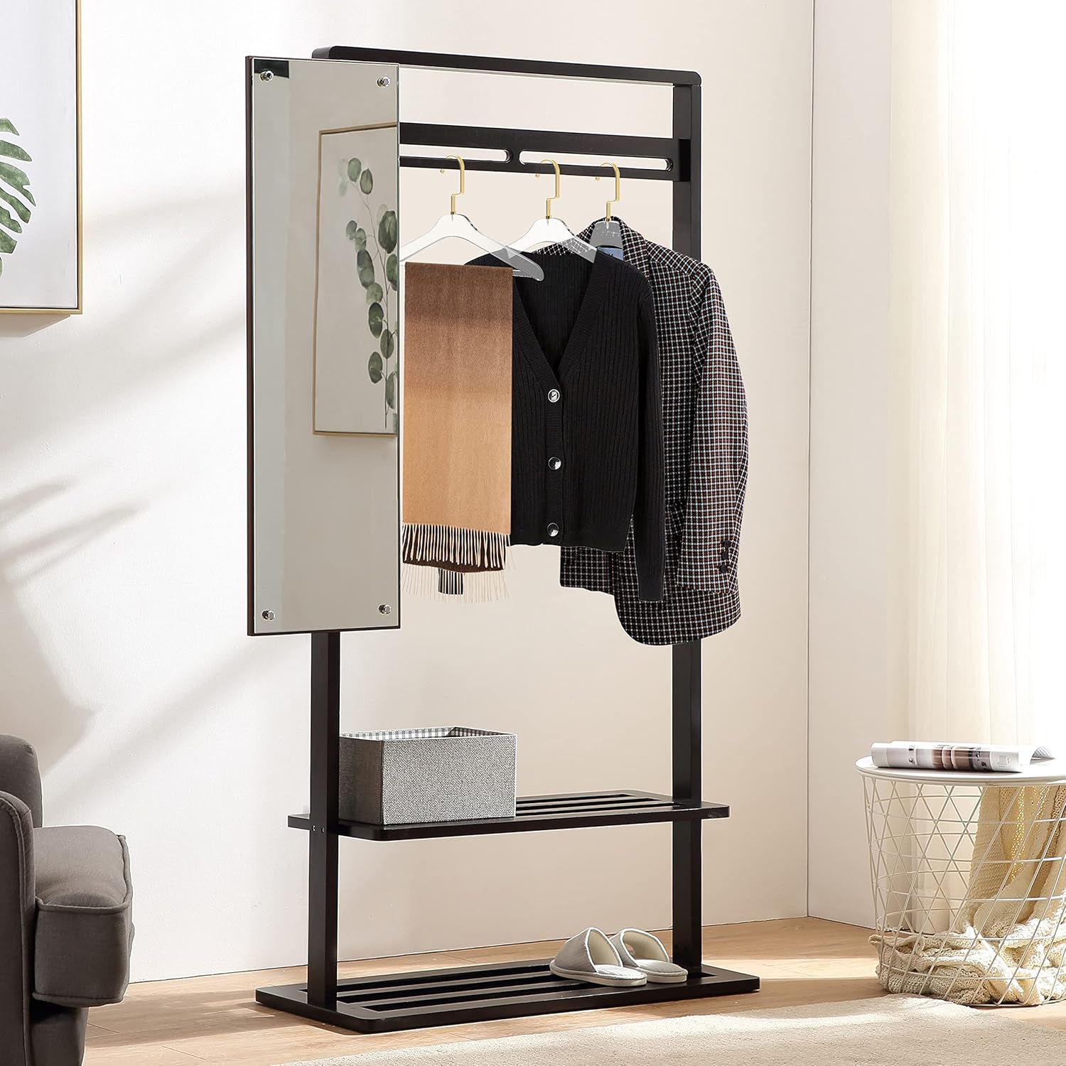 Quality Clear Acrylic Lucite Coat Suit Hangers with Bar – 5-Pack, Stylish Clothes Hanger with Acrylic Pant Bar - Coat Hanger for Dress, Suit - Closet Organizer Adult Hangers (Matte Gold, 5)