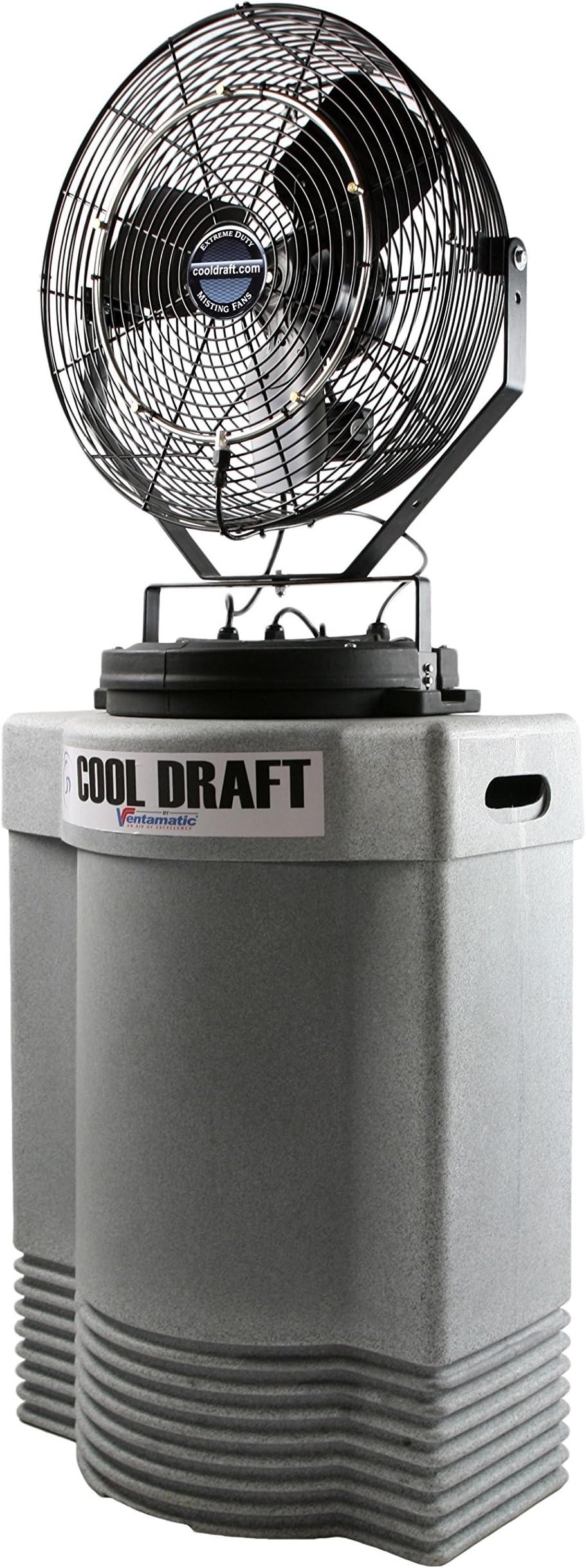 Cool Draft CDMP1840GRY Mid-Pressure 180 PSI 22-Inch Diameter 4-Position 3-Speed Misting Fan