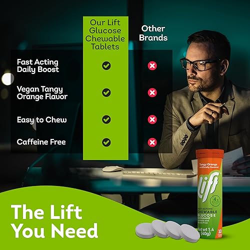 Vista 32 de Lift Glucosa, tabletas energéticas masticables de glucosa de acción rápida, limón y lima, tubo de 10 unidades (paquete de 12)
