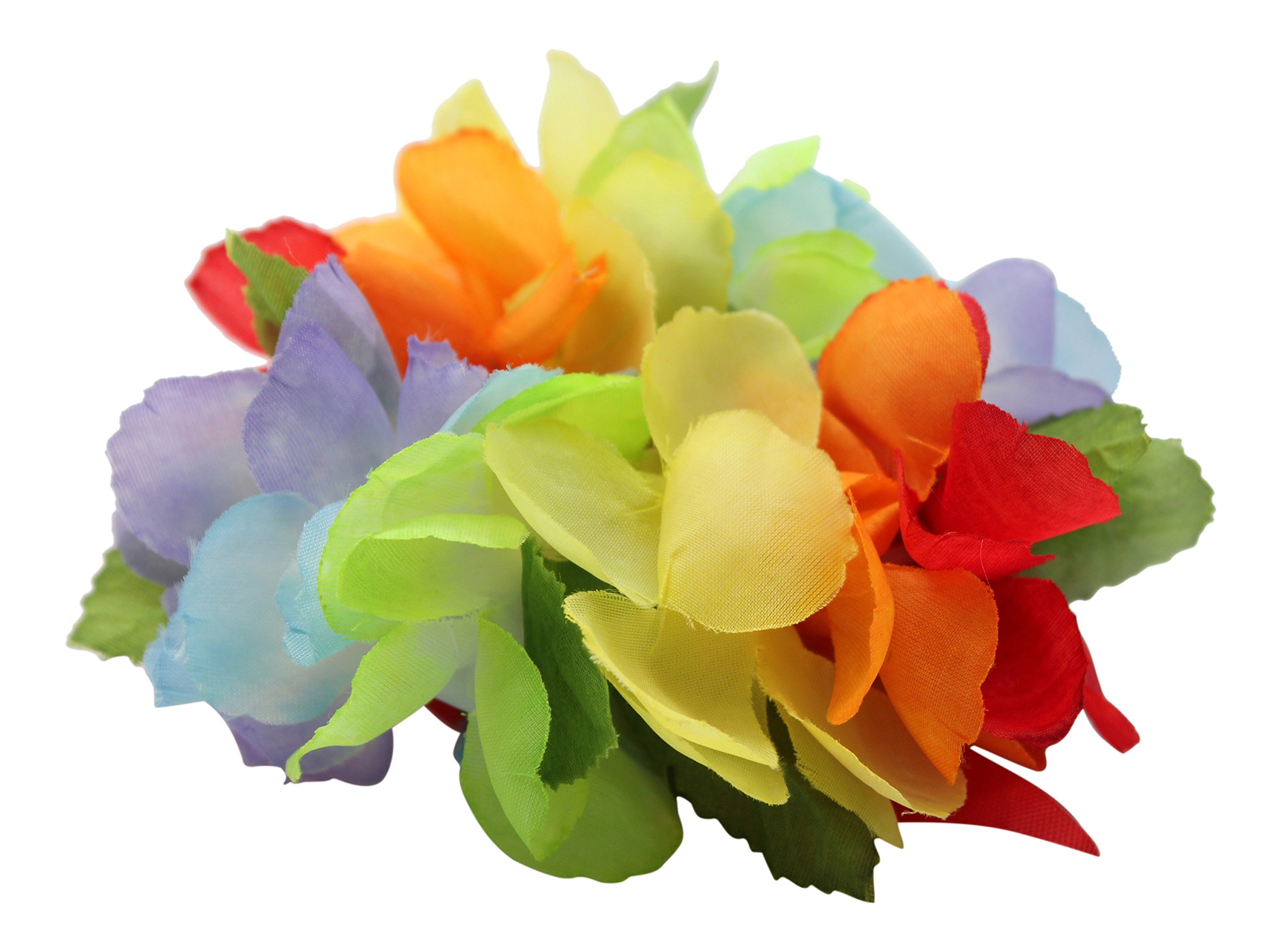 Hawaii Luau Party Artificial Fabric Royal Wrist Band Rainbow