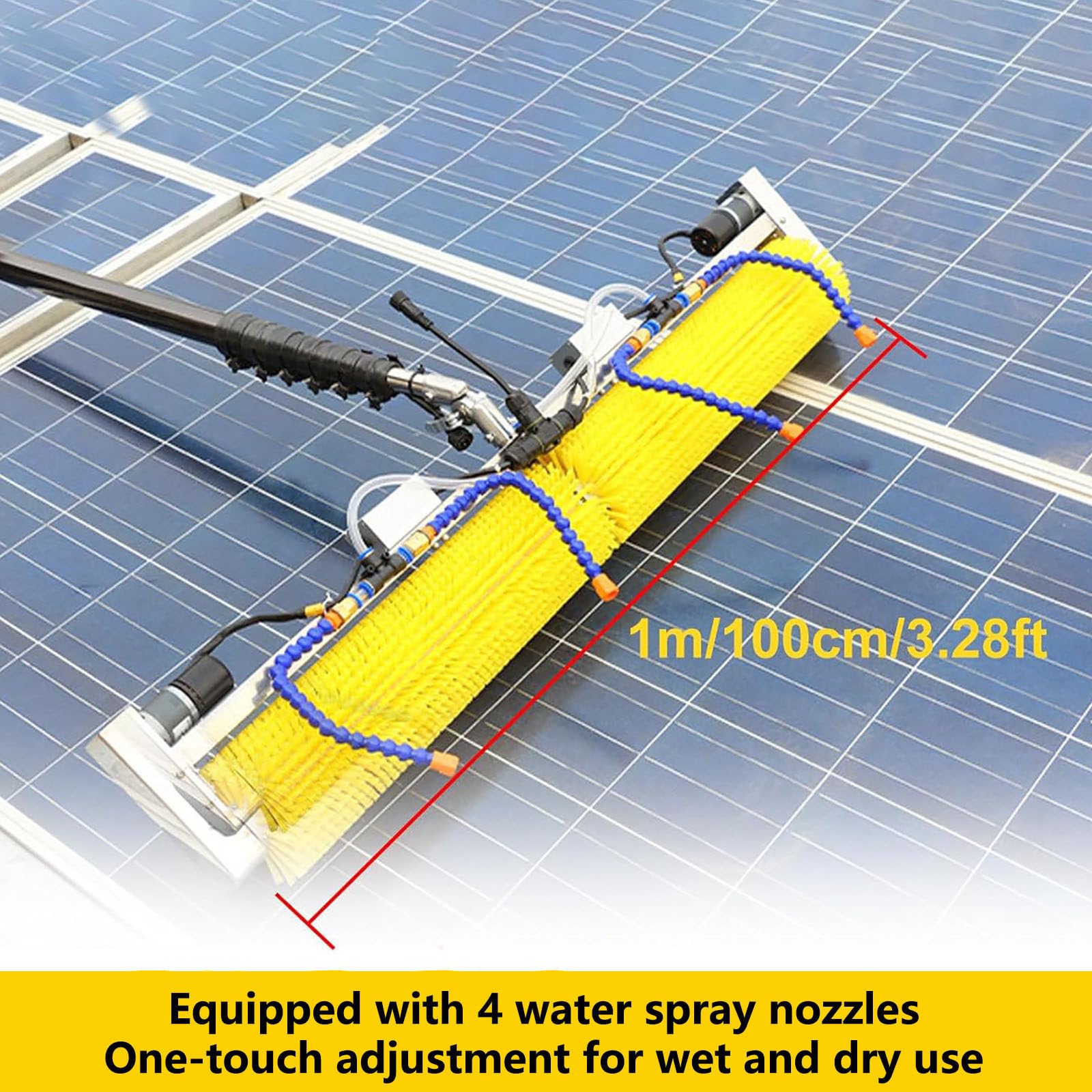 Elektrische Poolreinigungsbürste mit ausziehbarer Stange, wasserführendes Reinigungswerkzeug für Photovoltaik- und Solarmodule
