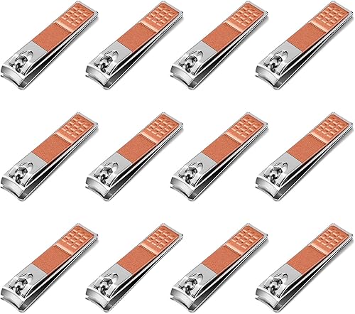 Yaomiao Juego de 12 cortaúñas de acero inoxidable, cortador de uñas de manos y pies para mujeres y hombres (oro rosa)