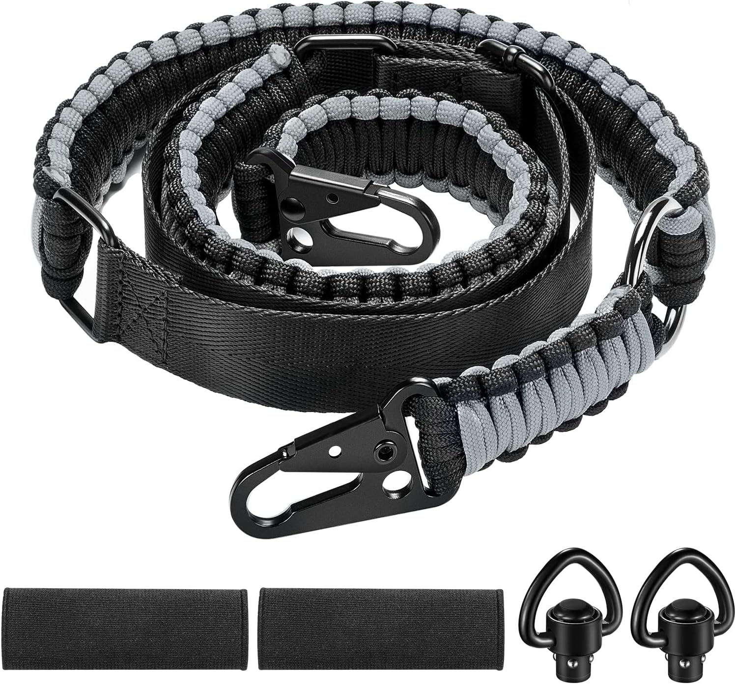 EZshoot Two Point Slings 550 Paracord Sling Adjustable Strap with Metal Hook and Solid Swivels for Outdoor