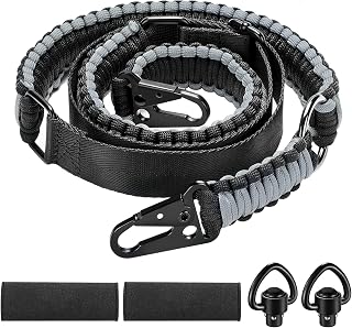 EZshoot Two Point Slings 550 Paracord Sling Adjustable Strap with Metal Hook and Solid Swivels for Outdoor