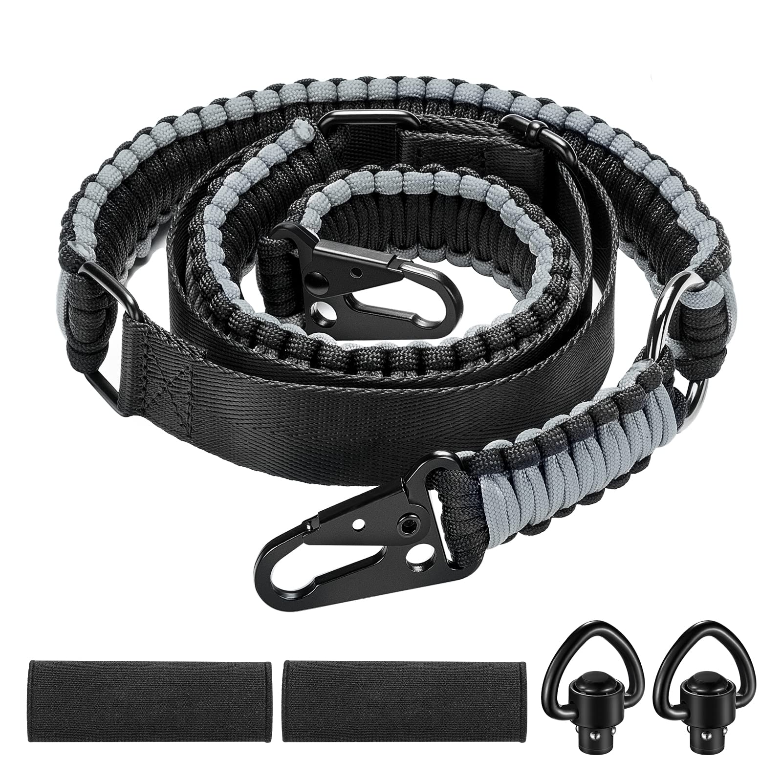 EZshoot Two Point Slings 550 Paracord Sling Adjustable Strap with Metal Hook and Solid Swivels for Outdoor Activities and Adventures