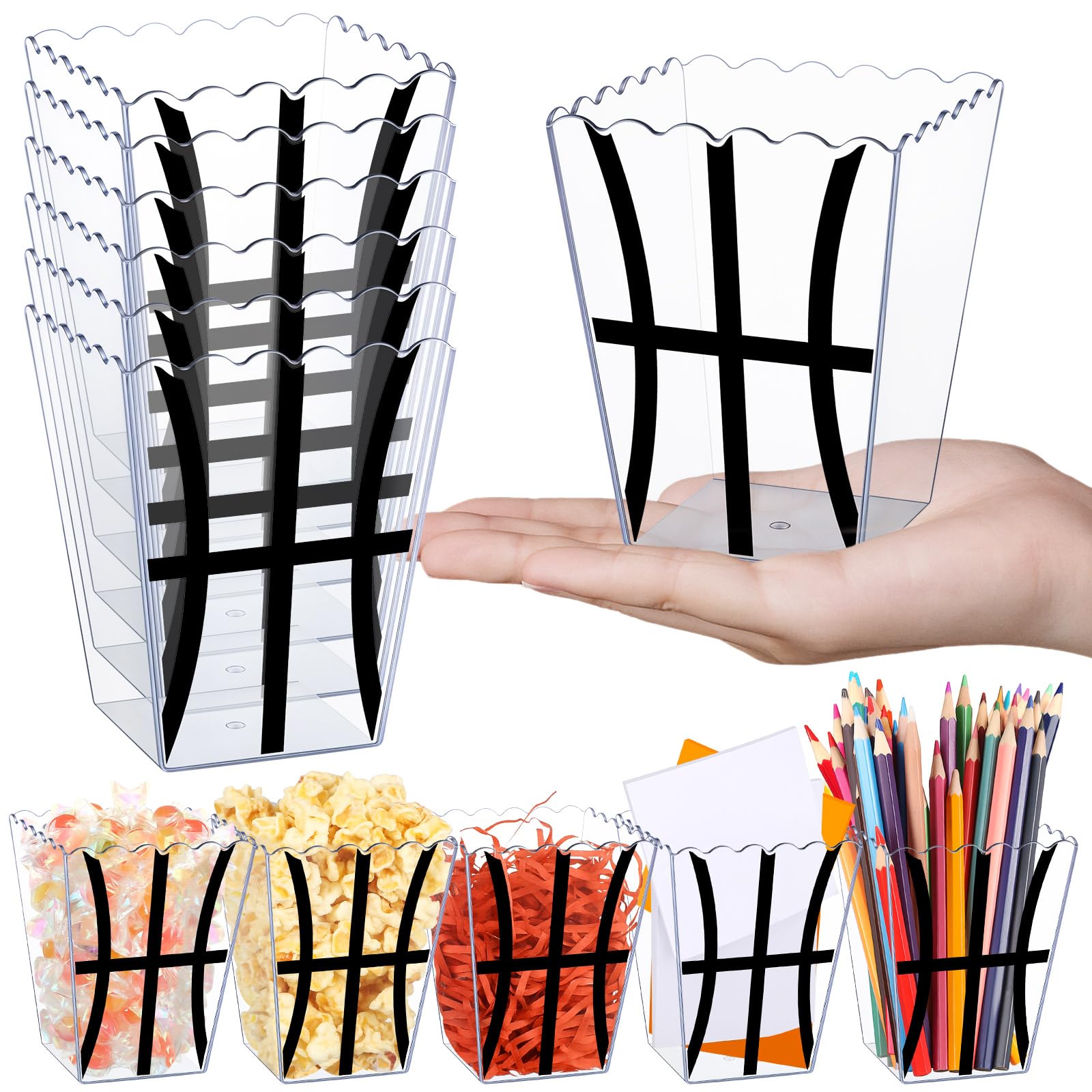 Panier de basket-ball plastique transparent pour cadeau senior et fête
