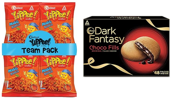 Sunfeast Dark Fantasy Choco Fills, 600 g, Candyman Fantastik Treat Pack, Choco Wafer Rolls, 200g