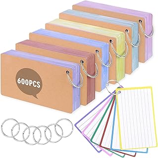Flash Card, 600 Pcs Revision Cards 5x3 (12.7 * 7.6cm) Index 