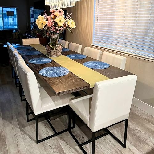 Miniatura 73 de HNY Juego de 2 sillas de cocina cómodas y modernas, de piel sintética, para cocina y comedor, silla auxiliar tapizada con marco de metal con acabado