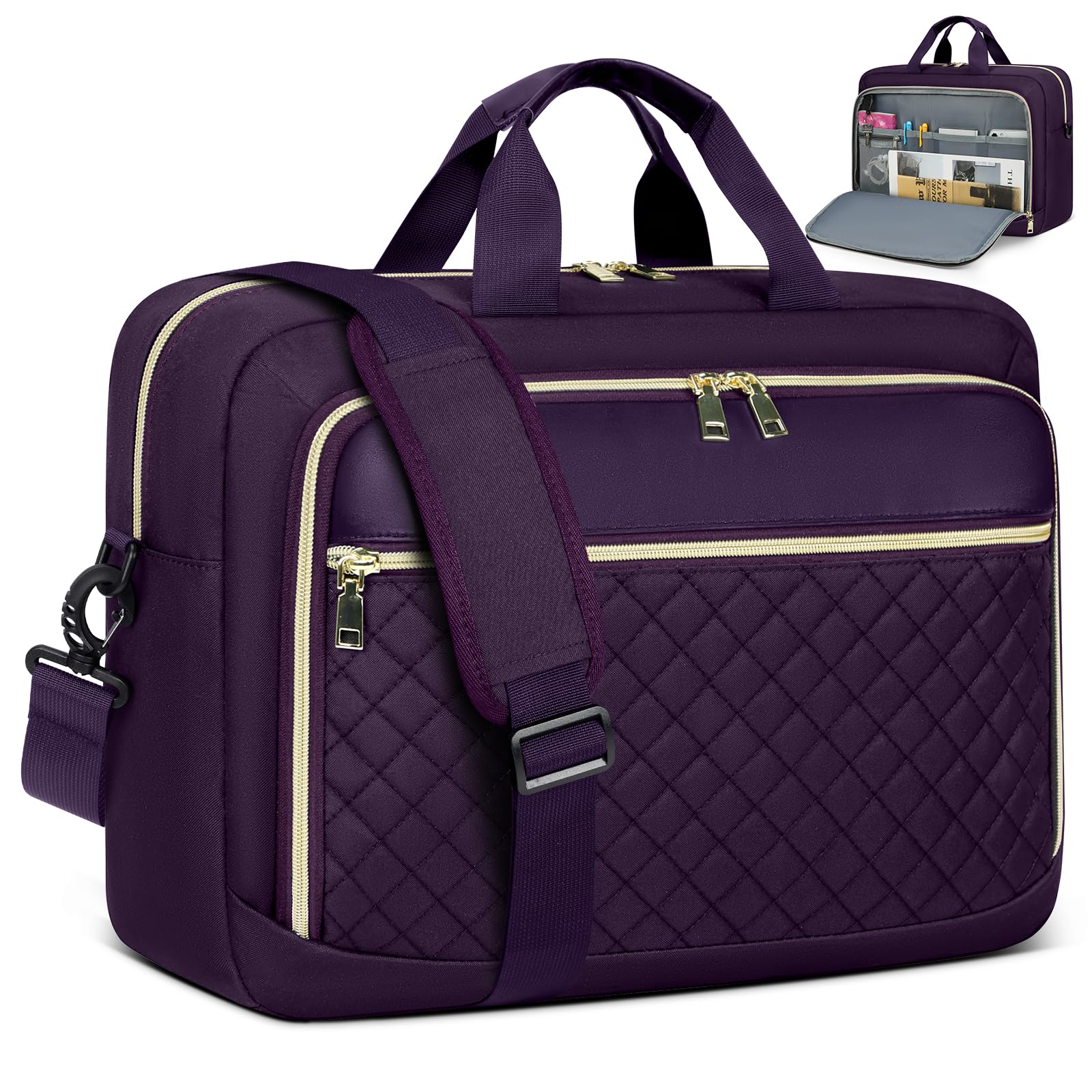 NEWHEY Borsa Porta PC 17.3 Pollici Borsa da Lavoro Donna Impermeabile Borsa Computer Grande Borsa Messenger Valigetta Portadocumenti Tracolla per Ufficio, Università, Scuola