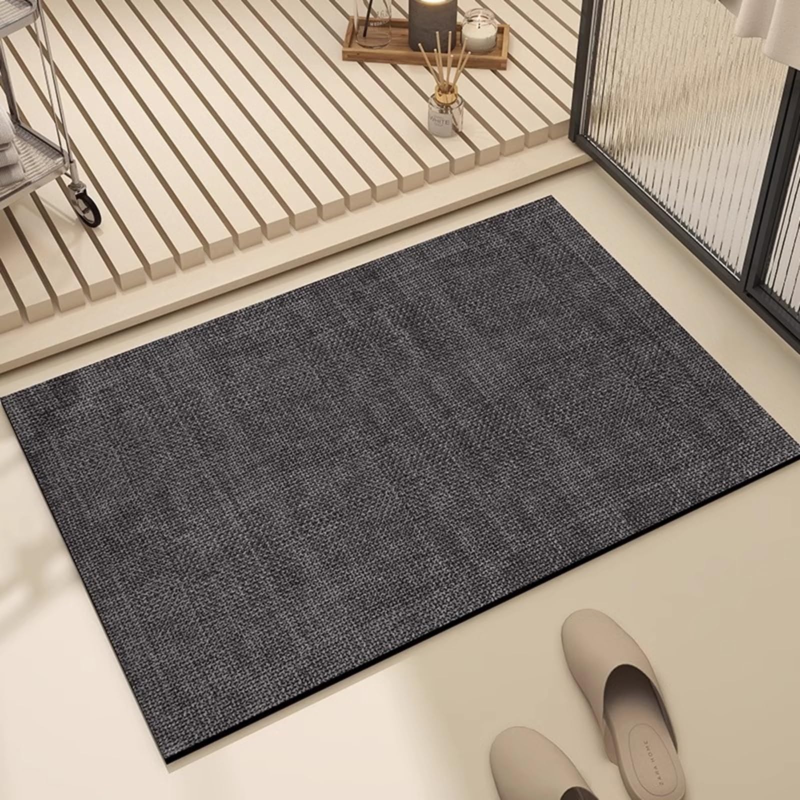 Tapis de salle de bain antidérapant absorbant et fin de 40x60 cm