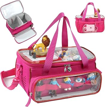 SFYBYHEART Carrying Case for Toniebox with Clear Window & Figure Slots, Travel Storage Bag for Tonies Characters, Toniebox Starter Set & Toniees Headphones Protective Tony Carrying Bag