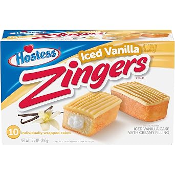 Hostess Iced Vanilla Zingers | 12.7 Ounce | 10 Count Box | Pack of 2 20 Total Zingers