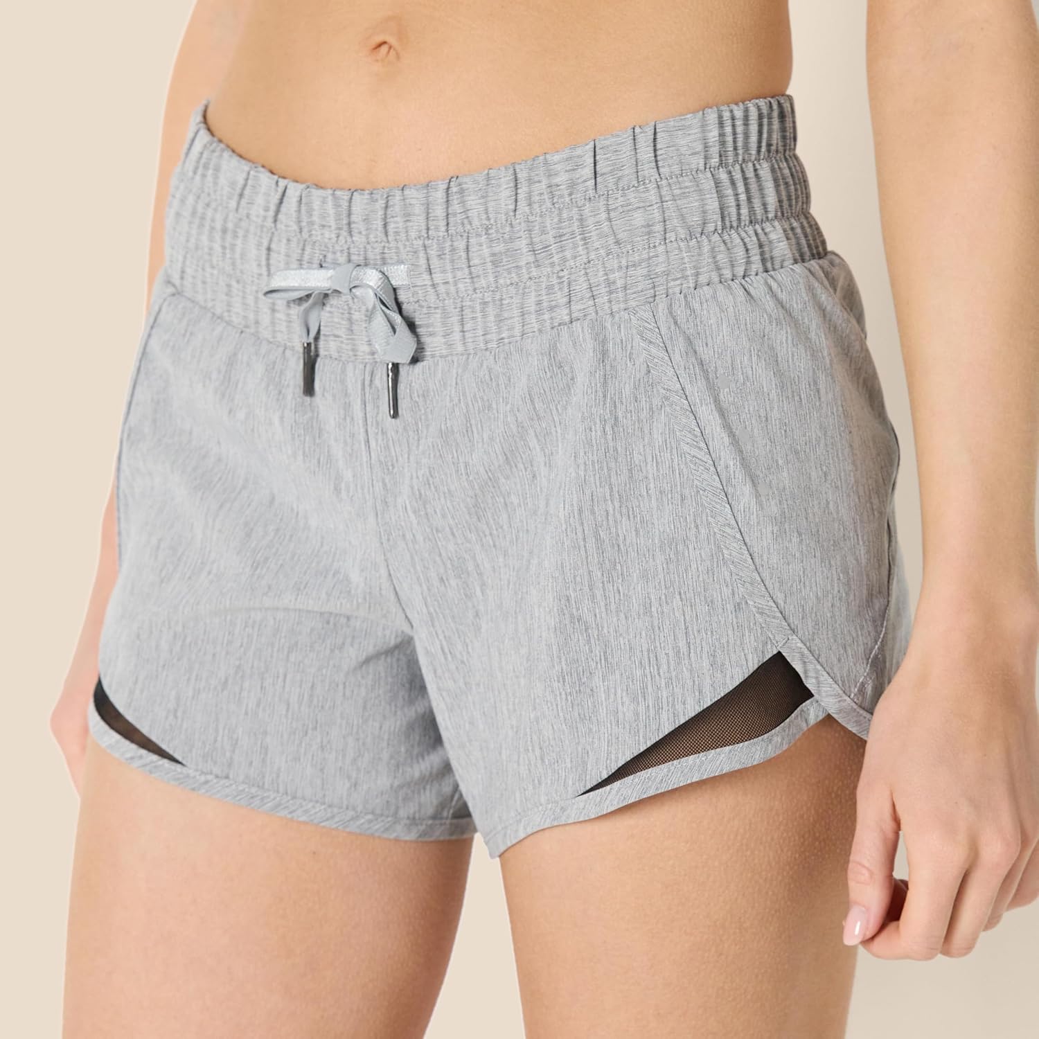 Amazon Essentials Women's Regular-Fit Athletic Ruched Waistband Woven Running Shorts - Image 3