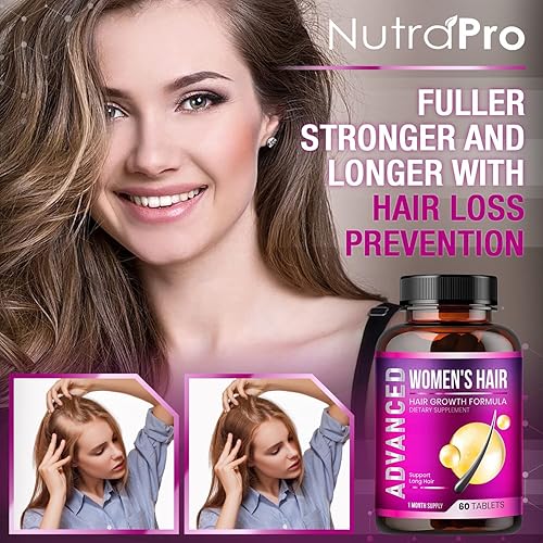 Miniatura 2 de NutraPro Vitaminas para el crecimiento del cabello para mujeres, vitaminas para el cabello para la pérdida de cabello para mujeres. Suplemento para
