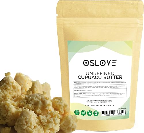 Oslove Organics Cupuacu butter -Pure and Natural 8oz Fresh, Rich and Creamy in DIY mixes | Vegan butter | Use for whipped body butters, salves, lotions & soaps.