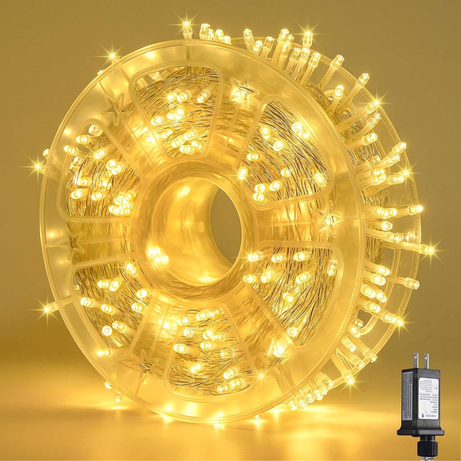 JMEXSUSS 400 LED String Lights Plug in with Remote,132ft Warm White