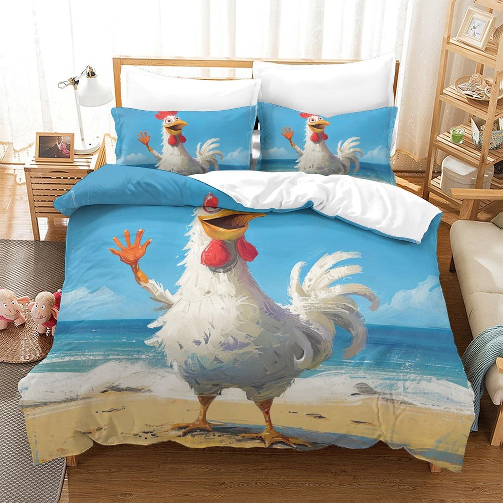 Housse de couette Le Coq microfibre respirante super douce 220x240cm