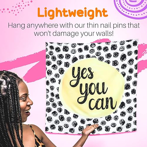 Miniatura 5 de Birdy Boutique "Yes You Can" - Tapiz motivacional para colgar en la pared, con cita inspiradora de 36 x 36 pulgadas, pancarta de afirmación positiva