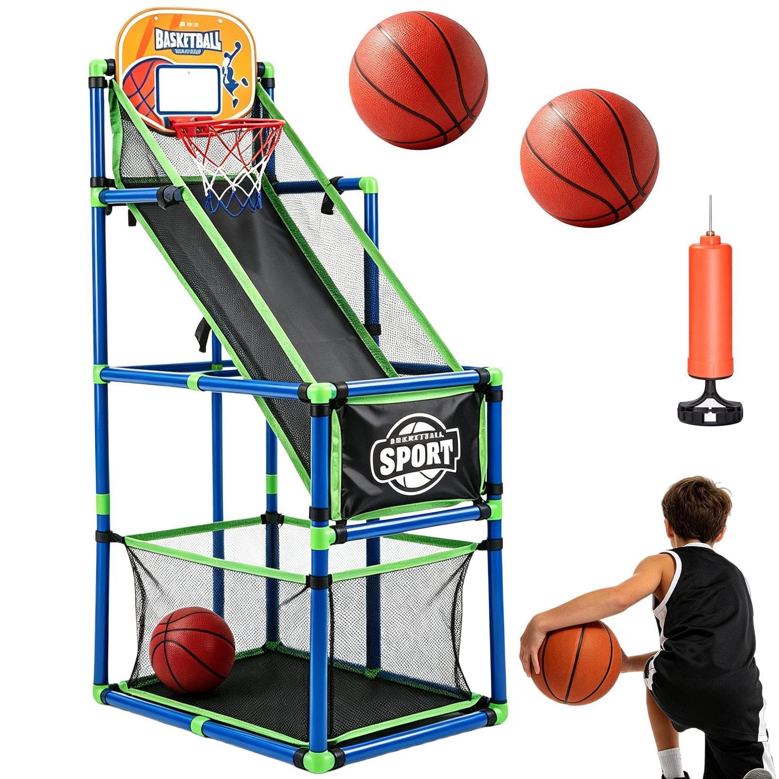 Di Pallacanestro Da Esterno Con Pallone E Canestro Regolabile In Altezza | Canestro Pallacanestro Interno Per Casa, Sala Giochi, Giardino, Giardino Posteriore, , Spiaggia E Festa