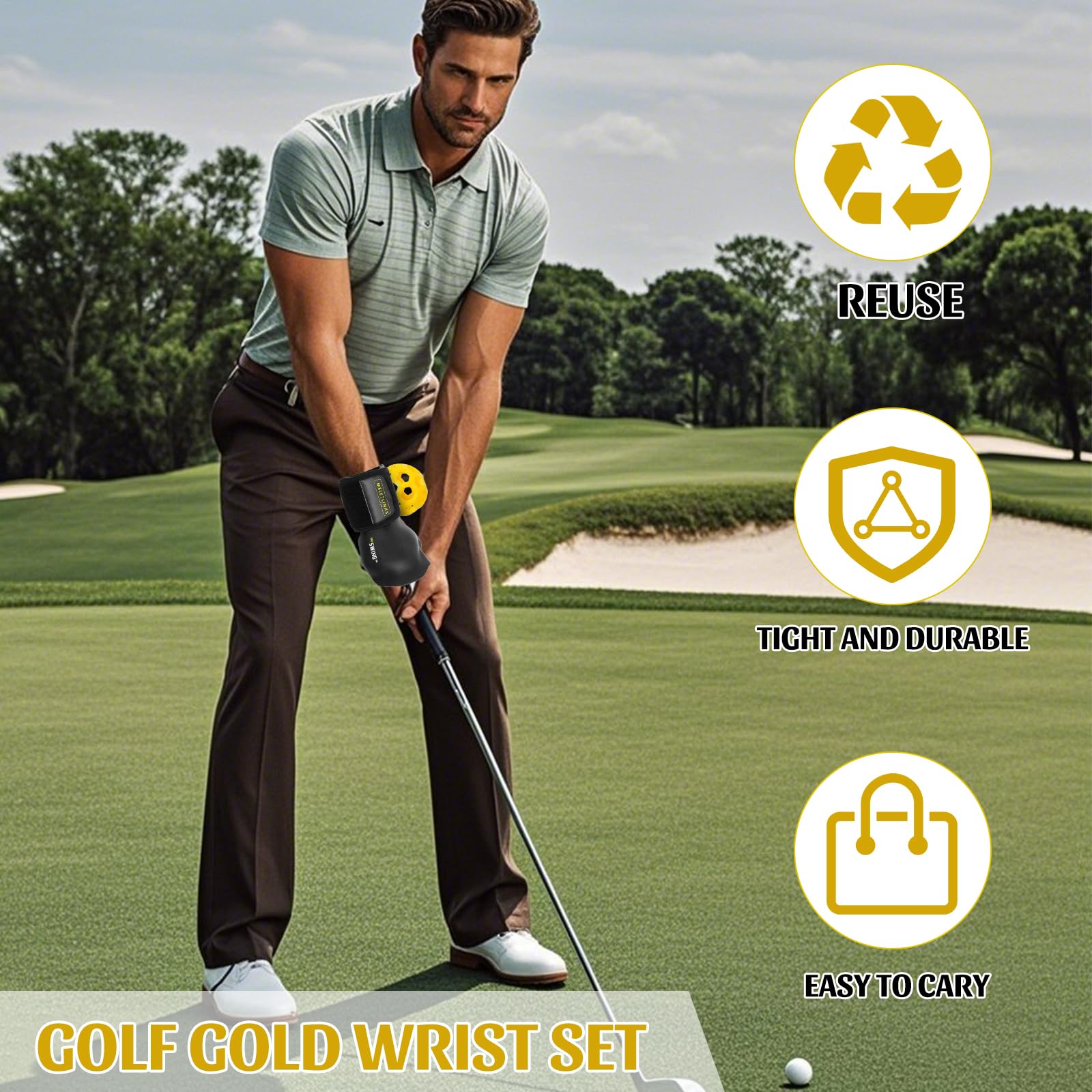 PiscatorZone Golf Swing Trainer Ball Golf Trainer Ball Golf Swing Training Aid for Posture Correction Golf Swing Pro Golf Wrist Golf Grip Trainer for Golf Practice Beginners