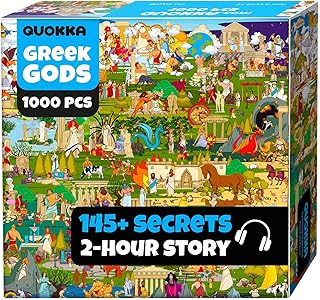 QUOKKA 1000 Piece Jigsaw Puzzle for Adults Mythories Ancient Gods Greek – Premium Box Packaging with Extra Fun Challenges,...
