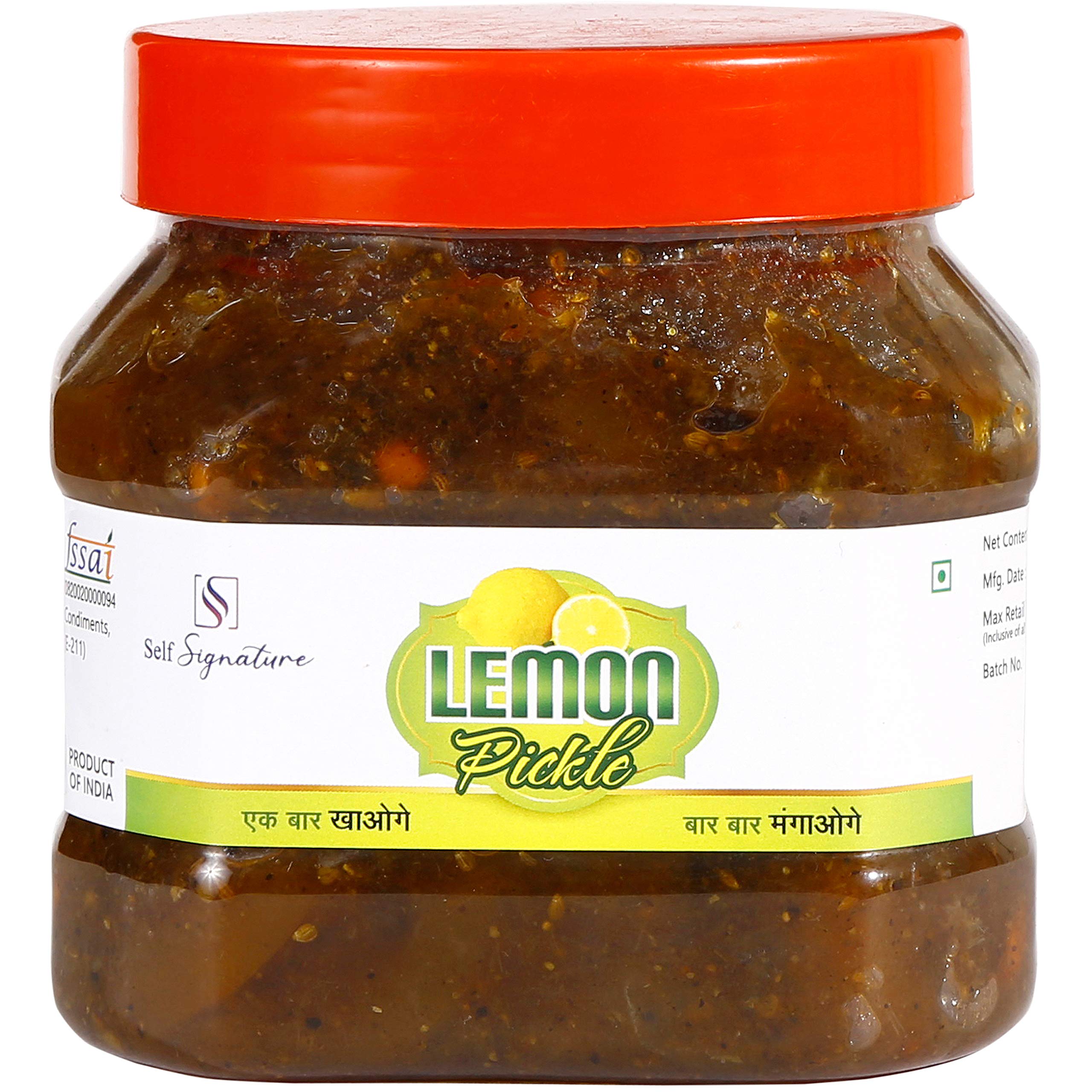 Self Signature Homemade Sweet Lemon Pickle -Deliciously Sweet (Sweet Lemon, 500 gm)