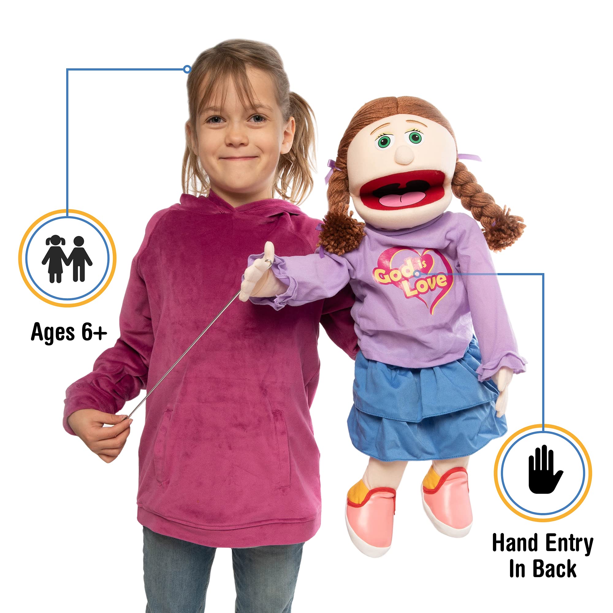 25" Amy, Peach Girl, Full Body, Ventriloquist Style Puppet Buy Online