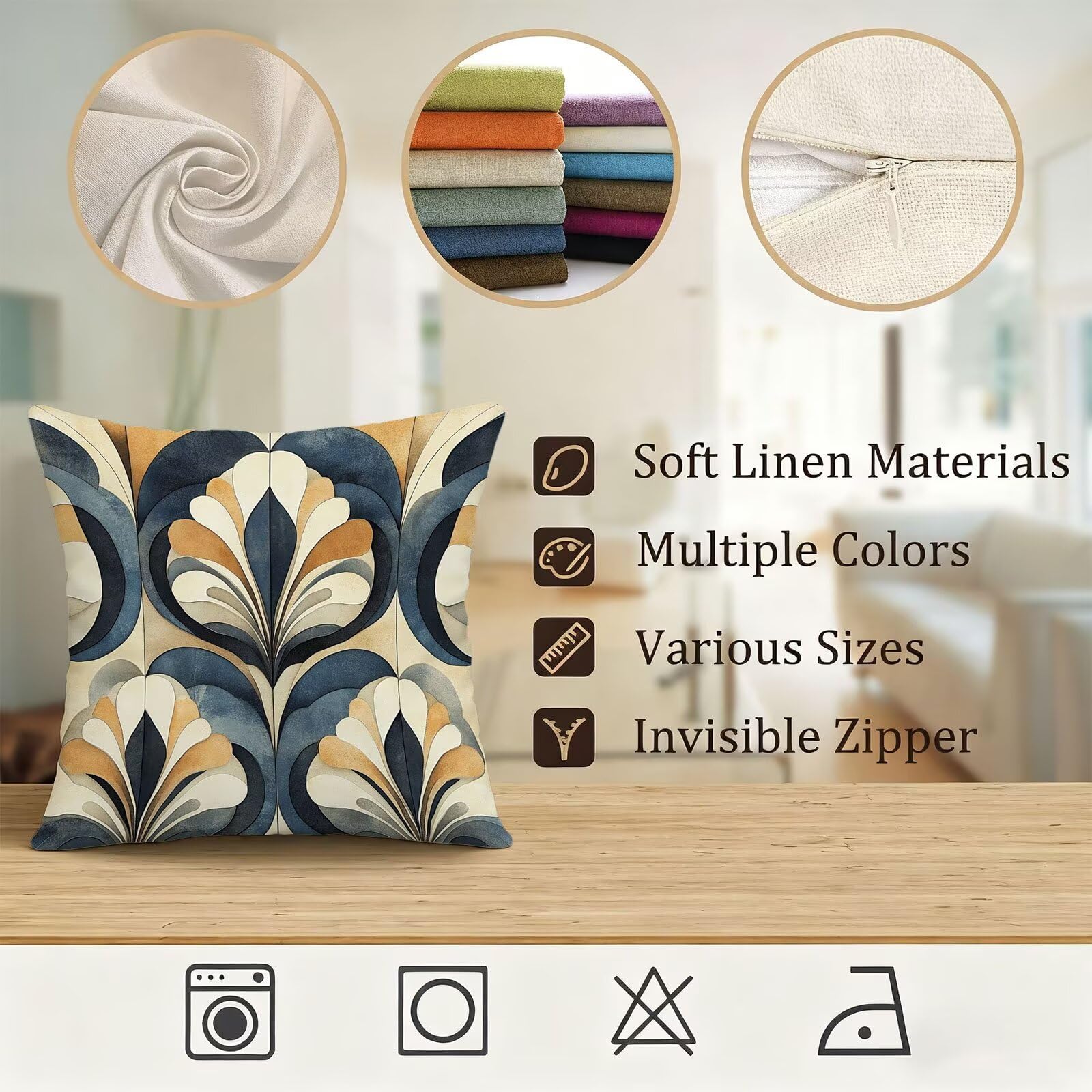 Beige Funda Cojin 60x60 Bohemia Funda Almohada 60x60 Cojines Sofa Súper Suave Fundas Cojines Decorativos Fundas Almohadas 4 Piezas Cervicales y Cuello, para Hogar Sofa Cama Salon Decoracion E - 849
