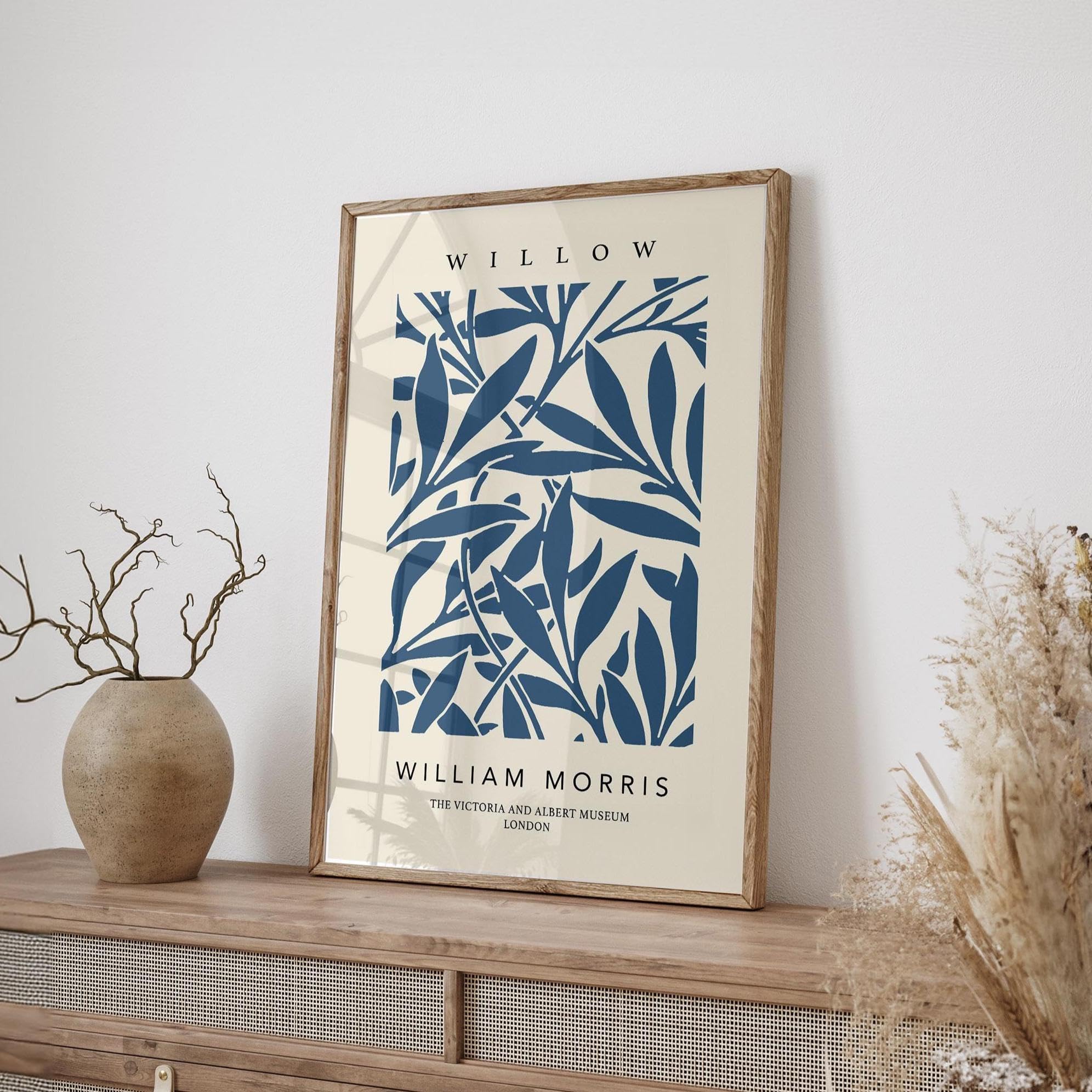 XINBAO Impresión de flores azul marino, póster para dormitorio, imágenes azul marino, decoración de pared azul, arte para sala de estar, pintura botánica, lienzo de 30 x 50 cm x 3 cm con marco