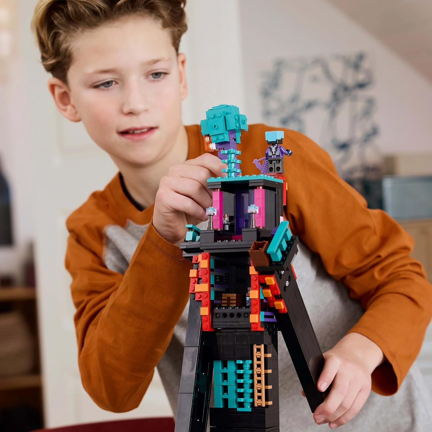 Lego Minecraft 21279 Enderman Tower Toy Birthday Present Blocks Boys Girls Children 9 10 11 Elementary School Student Micra Minecraft Goods Game Competition Robot